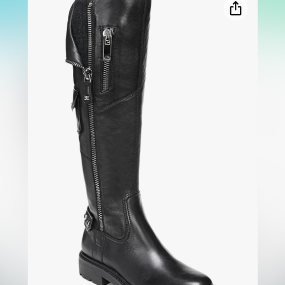 Sam Edelman Womens Lacy Leather Knee-High Motorcycle Boots Size 8 No Box - Picture 3 of 5